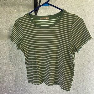 Light green and white stripped casual tee.